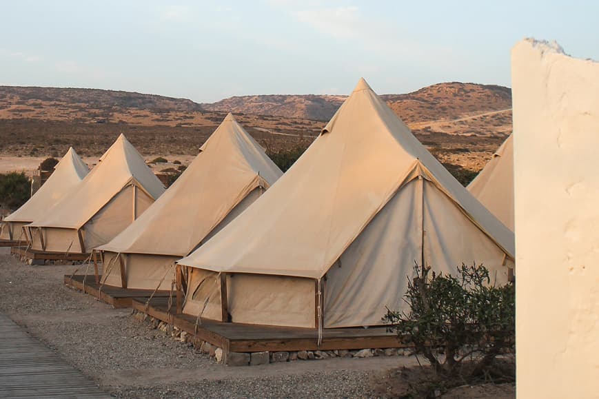 Glamping area at Dreamsea Morocco Imsouane with tents and overall camp view
