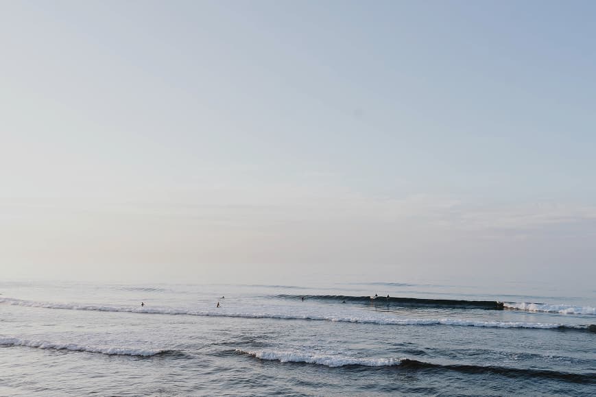 Clean surf lines breaking on the coast of Gran Canaria