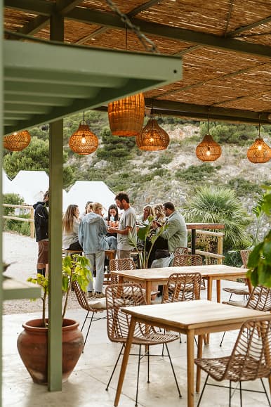 Guests gathered on the restaurant terrace at Dreamsea Mediterranean