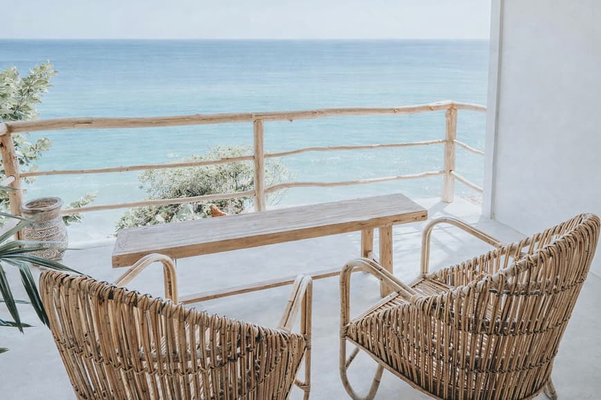 Private room terrace at Dreamsea Lombok with direct ocean views