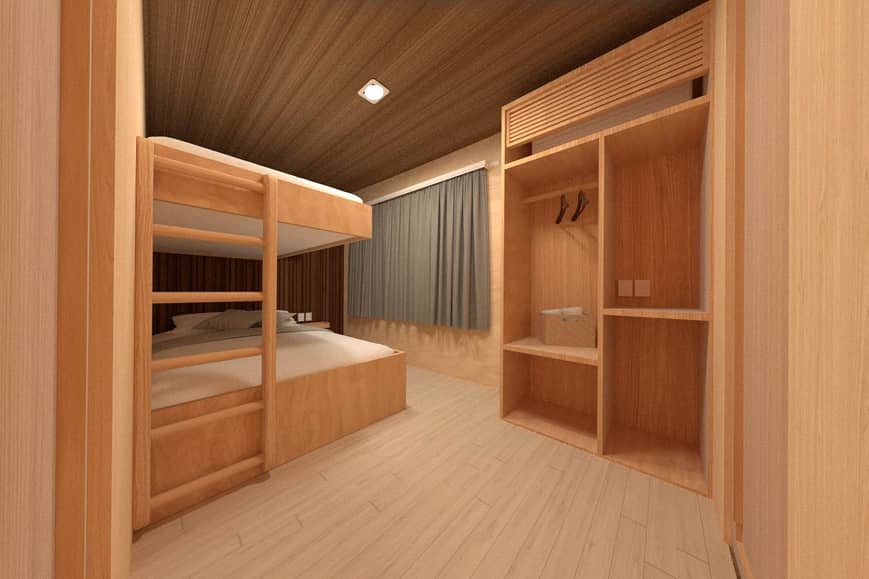 Bunk-bed cabin at Dreamsea Mentawai Surf Liveaboard